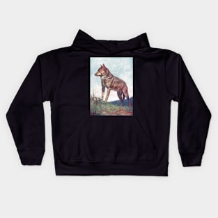 Central European Wolf circa 1900 Kids Hoodie